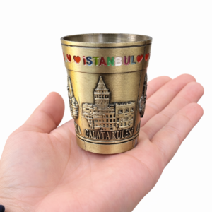 Galata Tower Embossed Metal Shot Glass IST-GAL-CUP-001