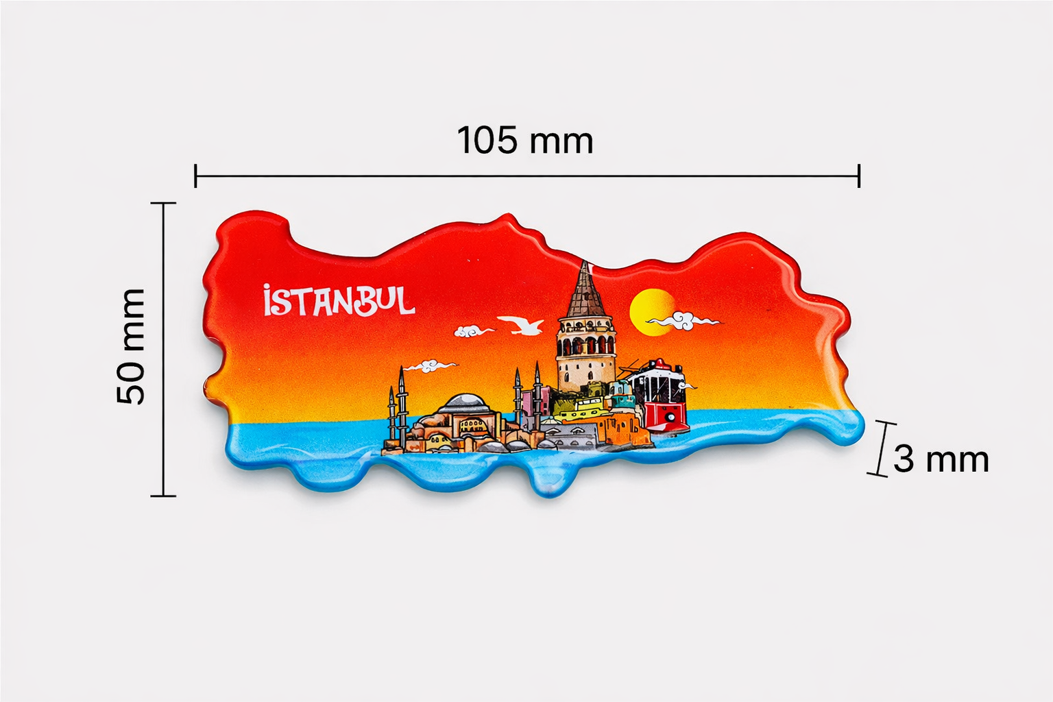 Istanbul Themed Türkiye Map Magnet MGT105-IST - Görsel 2