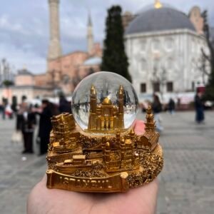 Istanbul Snow Globe – Golden City Landmarks Souvenir
