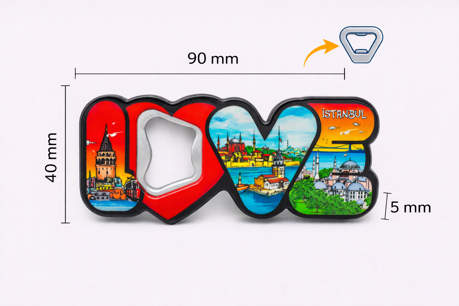 Istanbul Themed UV Love Bottle Opener Magnet PUB18-IST