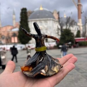 Sufi Whirling Dervish Statue – Obsidian Tone Istanbul Souvenir