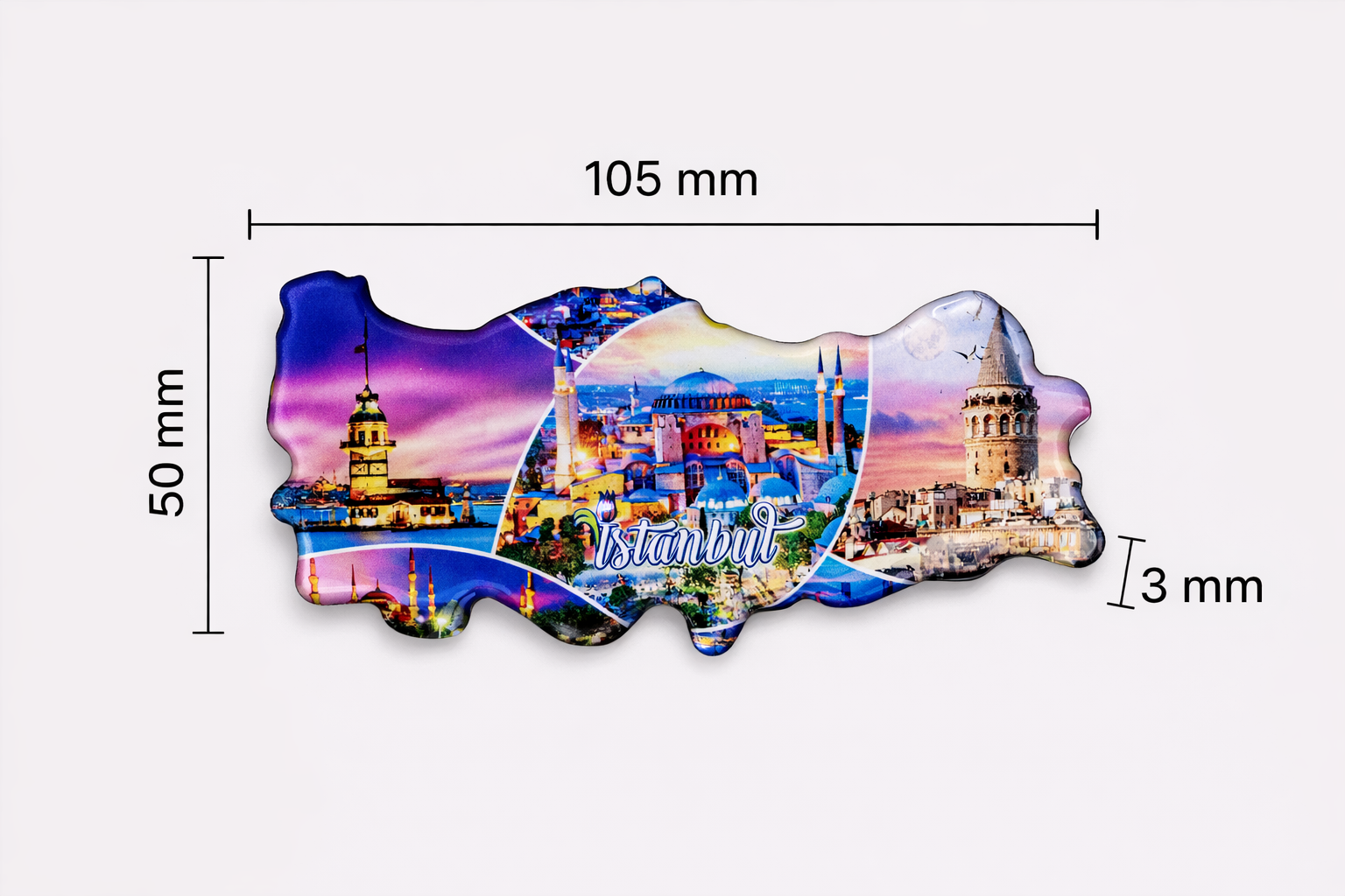 Istanbul Themed Türkiye Map Magnet MGT105-IST-01 - Görsel 2
